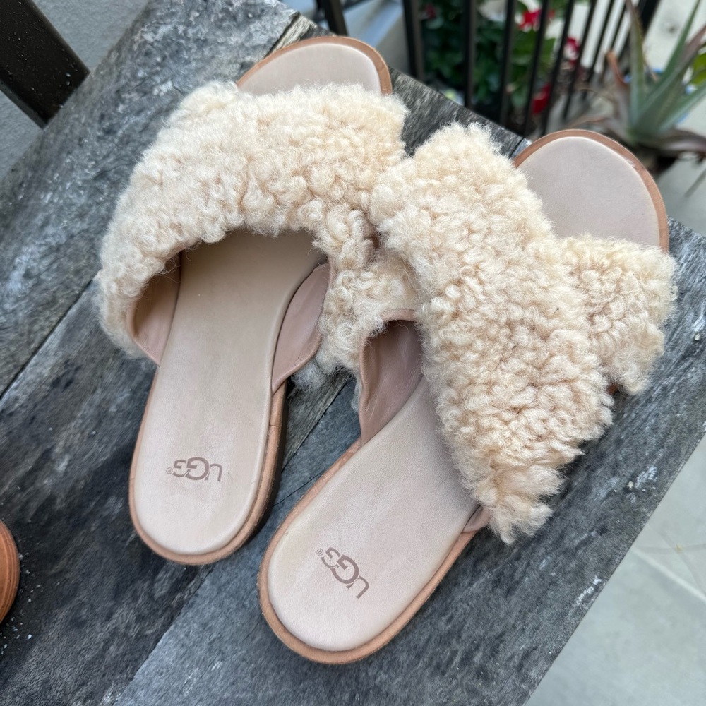 UGG Women's Tan Shearling Slippers